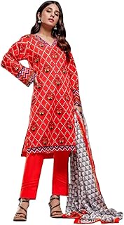 3-piece costume with seamless rooms Gul ahmed cl-862 red.. DIAYTAR NIGERIA: Your partner in affordable shopping with nationwide delivery in just 5-8 days.