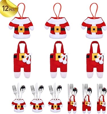 SABO 12 pieces Christmas covers in silver, Christmas tree decoration, covers for dinner costume, knife fork holder, hostess gifts, Christmas decor.. Your new favorite way to shop online — DIAYTAR Nigeria.