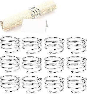 Towel ring, 6/12 metal towel holders for wedding party table decorations (12 pieces - spiral, silver).. Discover a new way to shop with DIAYTAR NIGERIA's comprehensive marketplace and quick delivery options.