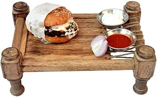 Wooden tray Aswood Khaat Desi/Aperitif/Diwali gift tray - (11 x 7.5 x 4 inches) for snacks, fruits, cookies, etc... DIAYTAR NIGERIA: Where every shopping need is met with affordable prices and reliable 5-8 day delivery.