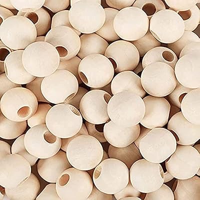 300 pieces of natural wooden pearls of 20 mm for crafts, non -finished natural wooden pearls, manufacture of Christmas tree crowns, wood spacing pearls for crafts, manufacture of necklaces of necklaces.. DIAYTAR NIGERIA: Where every purchase is affordable and delivery is always within a week.
