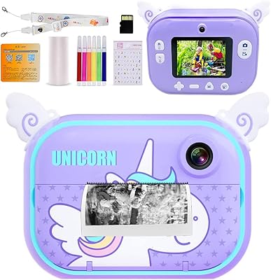 Camel with instant wifi instant printing with 32 GB memory card, children's ink camera with print paper, selfie digital camera with 1080p IPS 2.4 inch HD screen, anniversary and Christmas educational camera (unicorn).. DIAYTAR NIGERIA: Redefining online shopping with unbeatable prices and consistent delivery times.