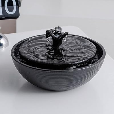 Ceramic table water fountain for interior and exterior decoration of the home office (black).. DIAYTAR Nigeria: Discover more, spend less, and enjoy delivery within 5–8 days.