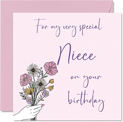 Cute birthday cards for niece - birthday flowers - happy birthday card for niece from an uncle, a brother or special birthday gifts, 145 mm x 145 mm Greeting greeting cards for niece.. Your daily needs delivered to your door — DIAYTAR Nigeria style.