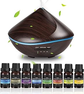 Aminac essential oil diffuser, Ultrasonic wood grain diffuser 500 ml, fresh mistle humidifier with automatic shutdown with 8 bottles of essential oils, 4 time adjustment modes for baby room, house, yoga, spa, desk.. DIAYTAR NIGERIA combines extensive variety with budget-friendly prices and prompt nationwide delivery.