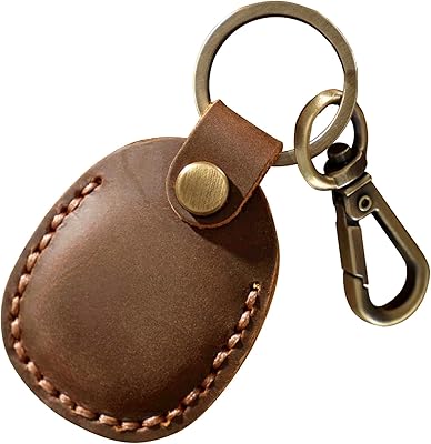 Castowave leather protective case for Airtag, portable design handmade in real leather, with keychain compatible with Airtag 2021, brown (brown).. DIAYTAR NIGERIA: Where every Nigerian finds what they need at prices they can afford, delivered promptly.