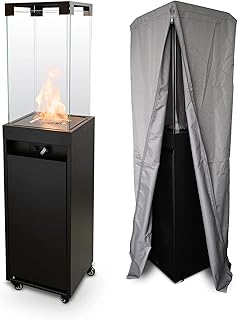 Planica - Faro portable terrace heating - 8kW propane gas heating for exterior and garden (black + cover).. DIAYTAR NIGERIA: Making quality accessible to all Nigerians with affordable prices and quick delivery.