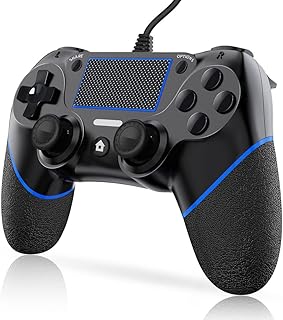 PS-4 wire controller for PC/Play-Station 4/PRO/Slim and Windows 10/8/7, PS-4 wired controller with double vibration shock and motion motors, PS4 wired professional controller.. Shop without boundaries at DIAYTAR NIGERIA, offering affordable products with convenient delivery times.
