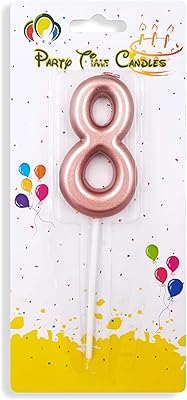 Party Time - Birthday candles number 8 in pink gold, matt numbered candles for cake decorations for birthdays, weddings, meetings and theme evenings.. DIAYTAR NIGERIA makes online shopping accessible to all with budget-friendly prices and reliable delivery.