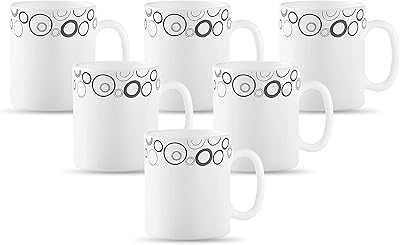 Set of coffee cups Opal La Opala Diva, 6 pieces, Misty Drops motif, white.. Your one-click solution to affordable shopping, DIAYTAR NIGERIA delivers quality products nationwide.