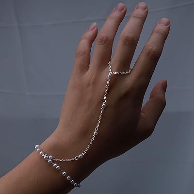 YIENDOO Satellite chain bracelet in golden pearls, pearl finger chain, slave station, pearl hand chain, boho pearl bracelet, gift jewelry for women and girls.. Discover the convenience of DIAYTAR NIGERIA's vast e-commerce platform with delivery in just 5-8 days.