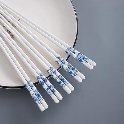5 pairs of Elecdon ceramic baguettes - pass in the dishwasher and reusable, 24 cm (peacock blue).. DIAYTAR NIGERIA delivers more than products - we deliver affordable solutions within days.