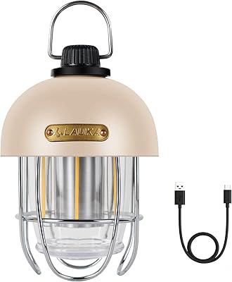 Vintage rechargeable LED lantern with lighting on outdoor rail and power display.. Fast delivery, fair prices, and full variety — only on DIAYTAR Nigeria.