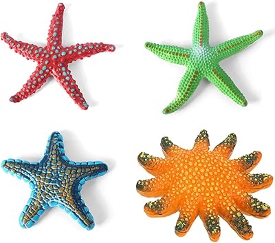 Sea star simulation toy, 4 pieces of aquarium, turtle and aquarium decorations, flexible plastic for children (orange + blue + green + red).. Shop millions of products across categories on DIAYTAR Nigeria — delivered right to your door.