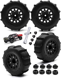 RCMYOU RC TRUCK TIRS ROCS For 1/10 Traxxas Slash 2WD 4 × 4, Axial/Arrma Senton/Redcat RC4WD, 12 mm/14 mmhex Detachable replacement operating on all-terrain tire, Road tires, 4, black package, black.. Experience the DIAYTAR difference with our vast product selection and delivery within 5-8 days.