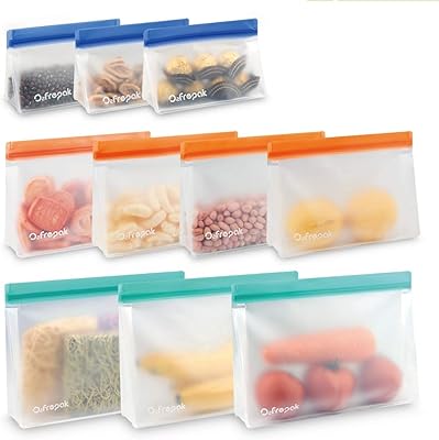 O2FREPAK 10 Packages of reusable food storage bags - Extra thick ziplock bag for food storage, reusable sandwich bags, snack bags for lunch, home organization at home... Shop efficiently with DIAYTAR NIGERIA, offering thousands of products at unbeatable prices delivered promptly.
