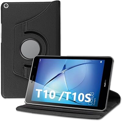 Leather case for 360 degree rotary tablet for Huawei Matepad T10 T10S AGS3-L09 W09 Black.. Unlock access to a wide range of products with DIAYTAR NIGERIA's affordable e-commerce platform.