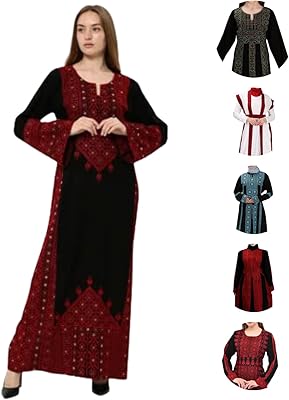 Palestinian Thobe Dress For Woman of Marwa Fashion - Traditional Palestinian Dress for Girls with a beautiful embroidery.. DIAYTAR NIGERIA delivers happiness in 5-8 days with our affordable and diverse product range.