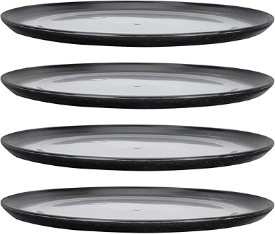 Flower pot for plants: reusable round landers, 4 rooms, drainage trays for succulent pots, lower base of bonsai pot for the house and the desk, black color.. Nigeria’s trusted store online — DIAYTAR Nigeria never disappoints.