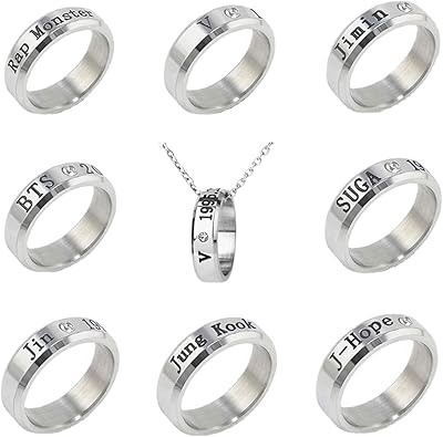 8pcs Kpop BTS Bangtan Boys Ring with army gift pendants, 7, 7.. Experience budget-friendly shopping at DIAYTAR NIGERIA, Nigeria's premier online marketplace with quick delivery.