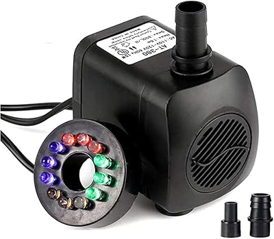 Mini submersible water pump 15W with pumping filter 12 LED lights for aquarium, rock, pond, garden, swimming pool.. DIAYTAR NIGERIA: Your partner in affordable online retail with reliable shipping across Nigeria.