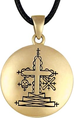 Voodoo Loa veve pendant necklace in bronze moon bronze - 2.5 cm in diameter.. Discover endless possibilities with DIAYTAR NIGERIA's comprehensive selection and reliable shipping.