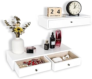 Emofogo floating shelf with small floating drawer, rustic wooden storage and wall display, multipurpose shelves, pack of 2.. DIAYTAR Nigeria combines variety, affordability, and speed — making your online shopping experience not only enjoyable but also cost-effective.
