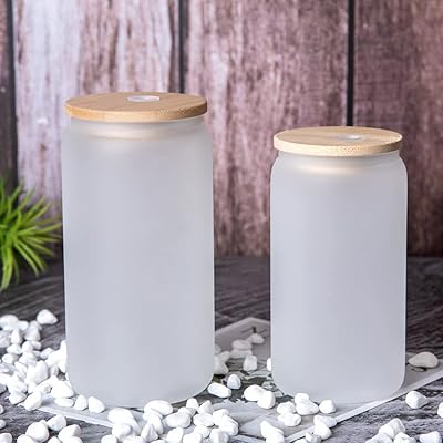 The White Shop Glass Glass Contributes by sublimation of 12 Oz with bamboo cover and transparent glass straw, cup for iced coffee, juice, soda, drinks, beer (1 room).. DIAYTAR NIGERIA brings affordable shopping to every Nigerian home with delivery in just 5-8 days.