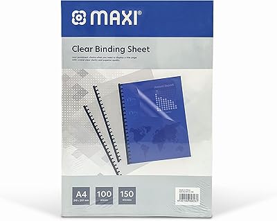 Maximum transparent binding cover A4 150 microns, pack of 100.. DIAYTAR NIGERIA: Your partner in affordable online retail with reliable delivery across the nation.