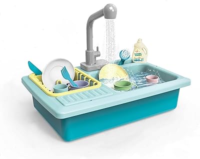 Yallajoy kitchen sink toys, electric dishwasher toy for children with running water, automatic toilet system, role playing toys for boys and girls (blue).. Navigate through thousands of products at pocket-friendly prices with DIAYTAR NIGERIA's easy-to-use platform.