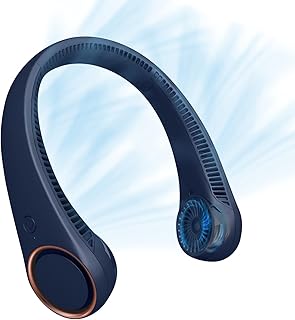 CIVPOWER portable neck fan, free hands-free fan, personal cooling fan, 3-speed adjustment, 78 air outlets, helmet design, rechargeable, neck fan powered by USB for exterior and interior-blue-blue.. DIAYTAR NIGERIA: Where affordability and variety meet with convenient delivery within 8 days.