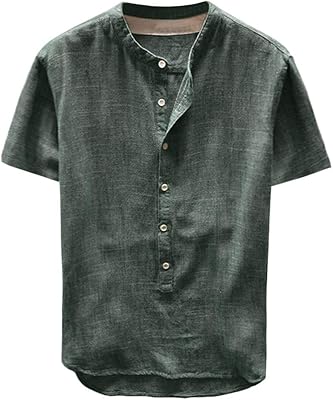 High blouse plain with short sleeves for men, tall linen blouse for men.. Get more, save more — only on DIAYTAR Nigeria.