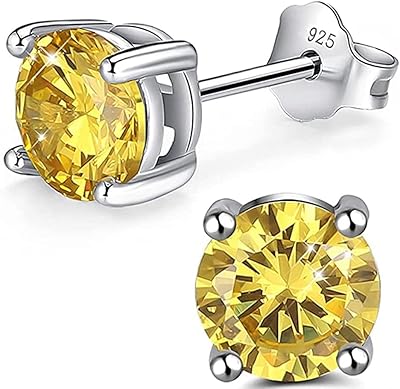 Adabili Earrings with True sterling silver stem with birth stone, 8 mm and 2 carat diamonds, hypoallergenic cubic zirconia without nickel, gift for women, girls and men.. Need it fast? Need it cheap? Choose DIAYTAR Nigeria.