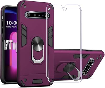 VOLMICAT LG V60 Thinq/ LG V60 Thinq 5G/ LG G9 Thinq, screen protector [Lot of 2] 360 degree rotary metal ring, shock absorption, flexible Silicone TPU 6.8 "(red wine).. Nigeria's most loved e-commerce platform delivers affordable shopping solutions to your doorstep.