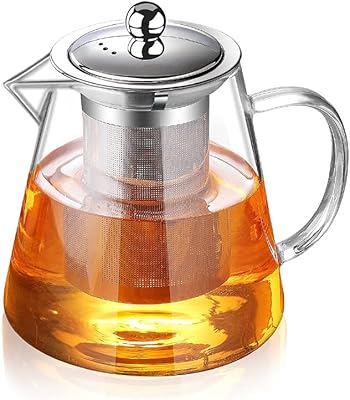 32 oz/40 oz glass teapot with tea infuser, tea kettle compatible with the stove (32 oz/950 ml).. DIAYTAR NIGERIA: Your affordable gateway to thousands of products delivered promptly nationwide.