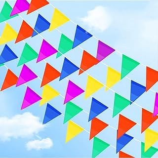 Banner of pennants, multicolored nylon banners with large flags for the interior and exterior, birthdays, weddings, garden and home decorations (380 feet - 200 flags).. Your shopping needs fulfilled through DIAYTAR NIGERIA's extensive selection and nationwide delivery.