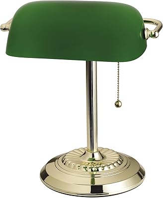 Office lamp of traditional Banker Catalina 14.29 "with glass lampshade, green.. DIAYTAR NIGERIA: Where every shopping need is met with affordable prices and timely delivery.