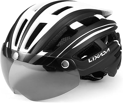 Mountain bicycle helmet - Icam adult helmet with backlight and removable magnetic sunglaws UV protection for mountain bikes and road men women.. DIAYTAR NIGERIA brings a world of products to your fingertips with affordable prices and quick delivery.