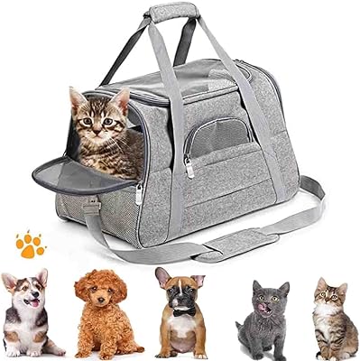 ALI pet transport cage approved by airlines up to 22 lb/10 kg, suitable for dog and cat cages, approved travel carrier for dogs and cats, breathable medium bag for pets for the outside, trips, outings (gray bag).. Experience the ease of digital shopping with DIAYTAR NIGERIA's affordable and diverse marketplace.