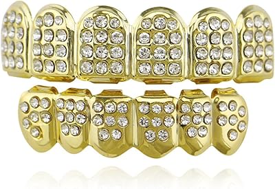 Set of 18 -carat gold -plated icy grids with hip hip hip hip hop, upper and lower set for your teeth.. Be part of Nigeria’s most trusted online shopping experience — DIAYTAR Nigeria.