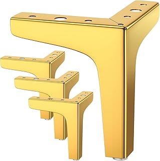 Furniture feet, 10 cm robust metal table feet with protective screws and feet, perfect for cabinet, cabinet, TV furniture, drawers and night table (4 rooms, gold).. DIAYTAR NIGERIA makes online shopping accessible to all with budget-friendly prices and reliable delivery.