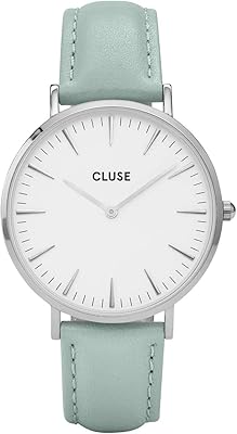 Close unisex quartz watch with analog black dial and leather bracelet CL18225.. DIAYTAR NIGERIA: Where smart shoppers find everything they need at prices they can afford.