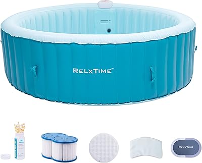 Rextegible inflatable spa exterior portable for 6 people with 130 air bubble jets and integrated heating pump, bath cover, 4 non-slip spa seats, 2 filter cartridges, 2 headrest.. Explore the biggest product variety online — only at DIAYTAR Nigeria.