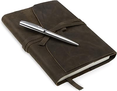 Rechargeable leather newspaper gift box - with luxury pen - Rustic A5 notebook handmade with leather binding for men and women - Daily use to draw and draw - Perfect size to travel and write on the go.. Shop the smart way with DIAYTAR Nigeria — fast delivery, affordable everything.