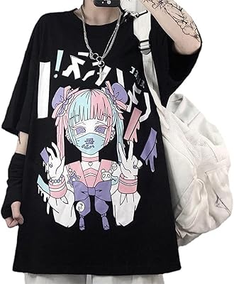 Summer T-shirt for women with Harajuku aesthetic gothic cartoon print.. Get top brands at bottom prices, only on DIAYTAR Nigeria.