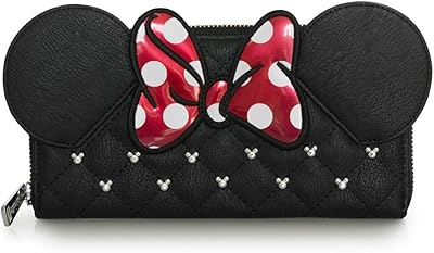 Mini portfolio with zipped shoulder loungefly, lf-wdwa0564, black/red.. DIAYTAR NIGERIA: Your trusted marketplace that combines variety, affordability and reliable shipping.