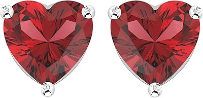 Heart -shaped earrings in Sterling 925 silver with natural precious stones for women and girls.. Experience shopping without compromise at DIAYTAR NIGERIA, with vast selection and quick delivery.
