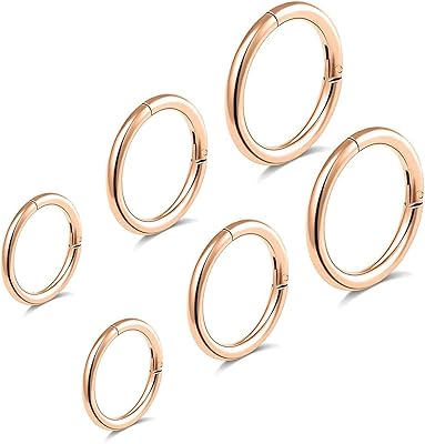6pcs G23 nose nose rings 16g diameter 6mm/8mm/10mm articulated nose rings for women men girls earrings black piercing black/silver/gold/gold.. DIAYTAR NIGERIA connects you with thousands of products at competitive prices, delivered within a week.