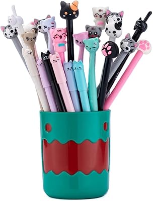 24 cute chat gel ink pens set Kawaii with black-black gate for newspaper.. DIAYTAR NIGERIA: Creating access to affordable products for every Nigerian with our swift delivery service.