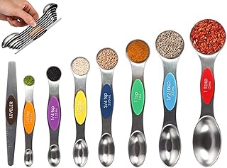 Set of 8 double -headed magnetic measuring spoons - coffee spoons and double -sided tablespoons in stainless steel, adapt to spice jars, to measure the dry and liquid ingredients.. Discover the perfect shopping experience with DIAYTAR NIGERIA's vast selection and prompt delivery service.